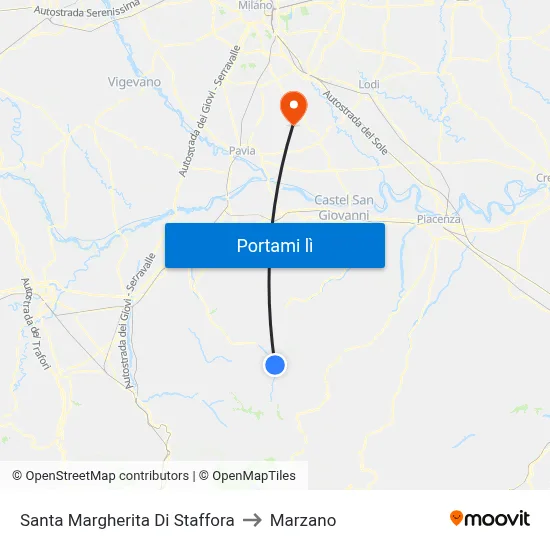 Santa Margherita Di Staffora to Marzano map
