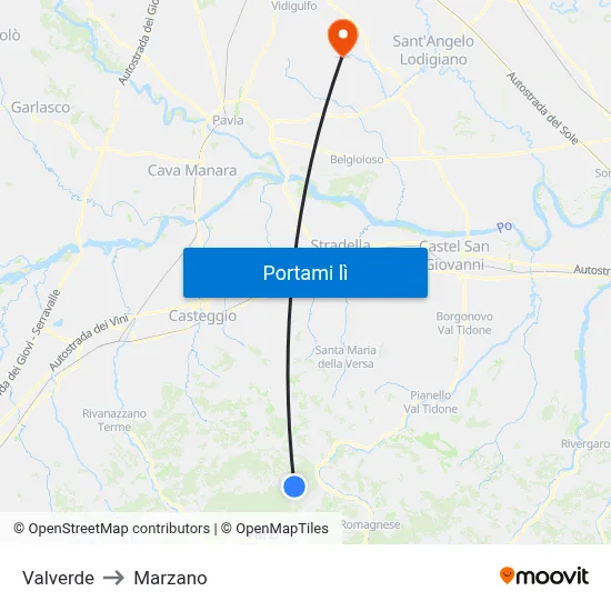 Valverde to Marzano map