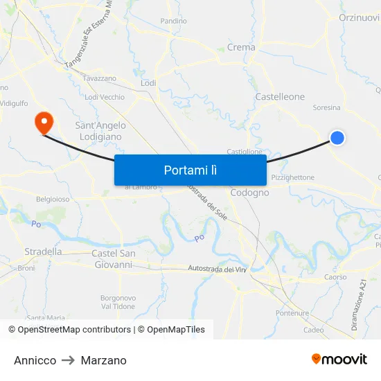 Annicco to Marzano map