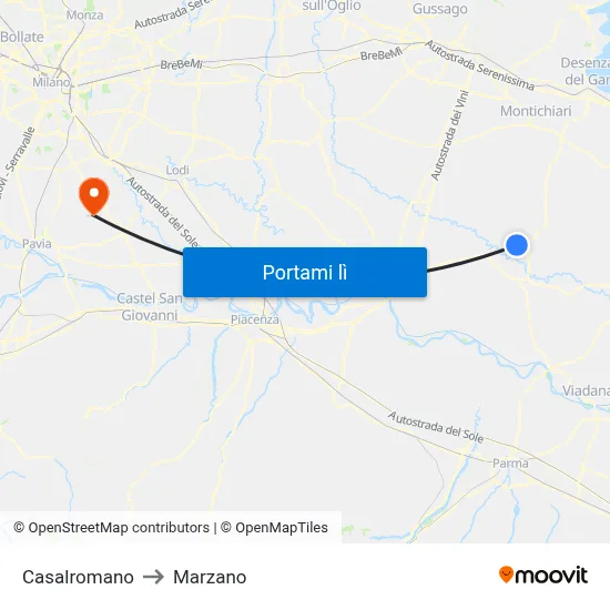 Casalromano to Marzano map