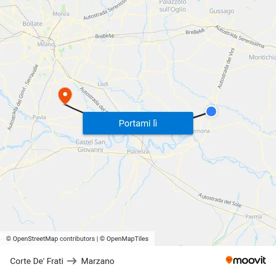 Corte De' Frati to Marzano map