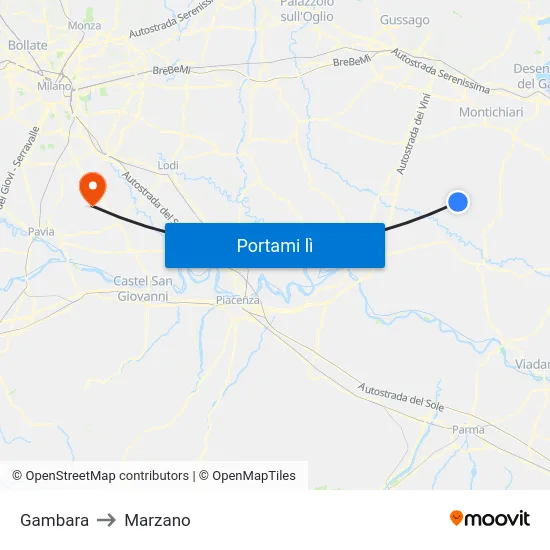 Gambara to Marzano map