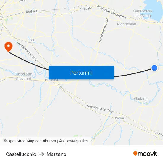 Castellucchio to Marzano map