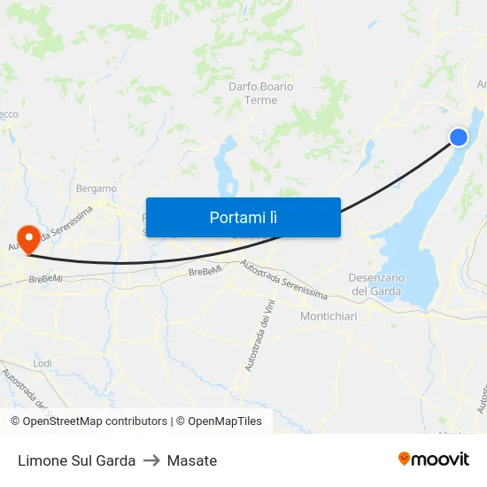 Limone Sul Garda to Masate map