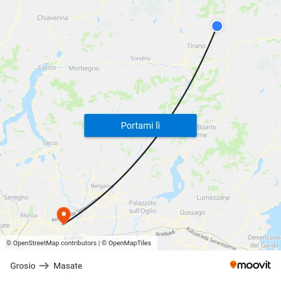 Grosio to Masate map