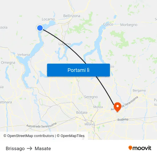 Brissago to Masate map