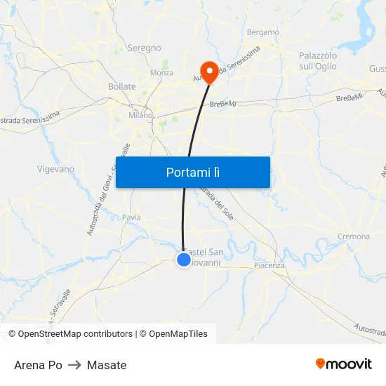 Arena Po to Masate map