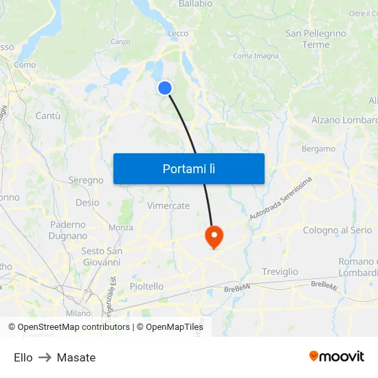 Ello to Masate map