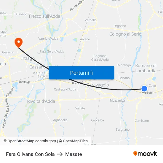 Fara Olivana Con Sola to Masate map