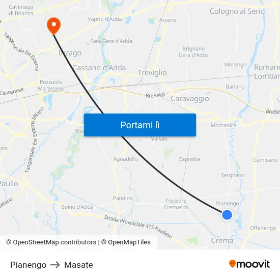 Pianengo to Masate map