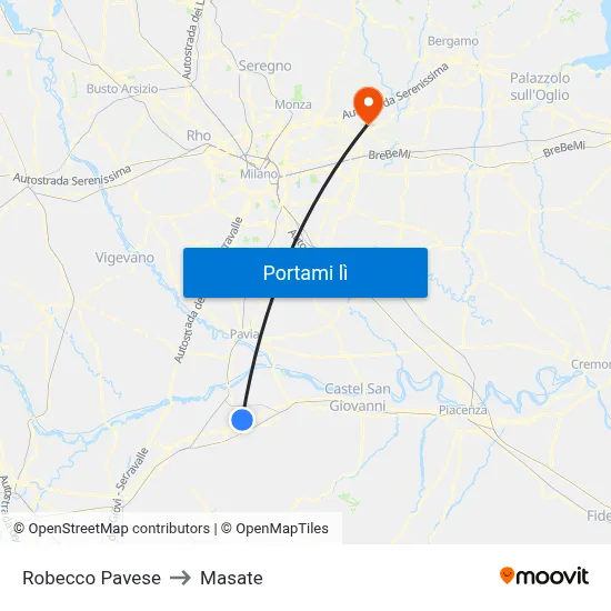 Robecco Pavese to Masate map