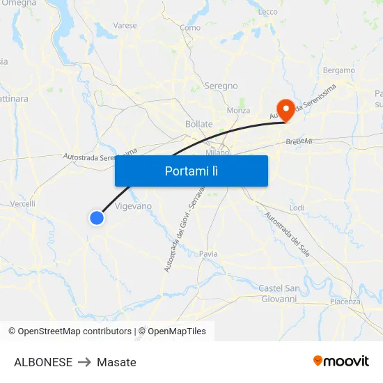 ALBONESE to Masate map