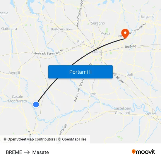 BREME to Masate map