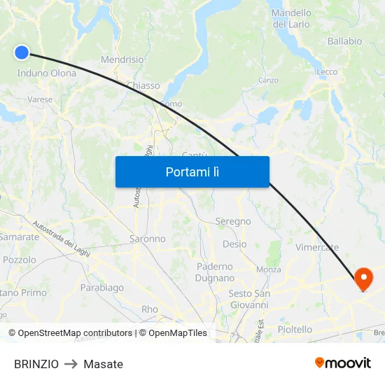 BRINZIO to Masate map