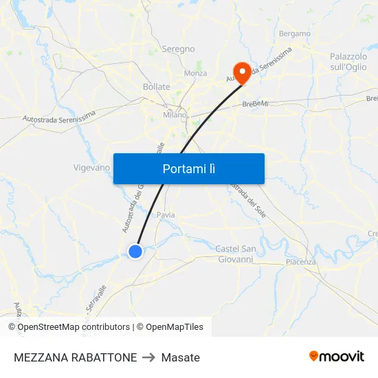 MEZZANA RABATTONE to Masate map