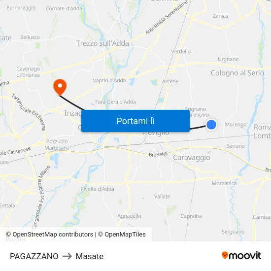PAGAZZANO to Masate map