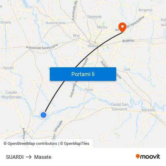 SUARDI to Masate map