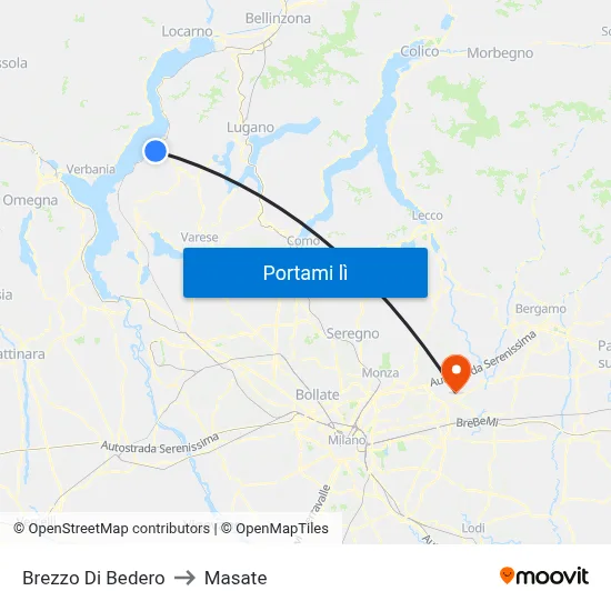 Brezzo Di Bedero to Masate map