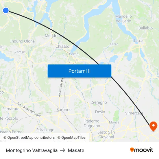 Montegrino Valtravaglia to Masate map