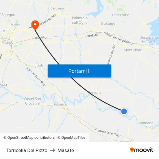 Torricella Del Pizzo to Masate map
