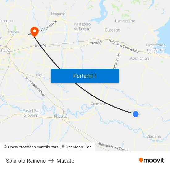 Solarolo Rainerio to Masate map