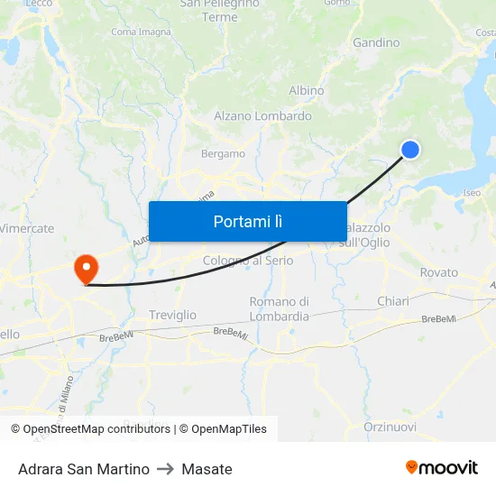 Adrara San Martino to Masate map