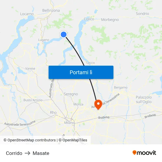 Corrido to Masate map