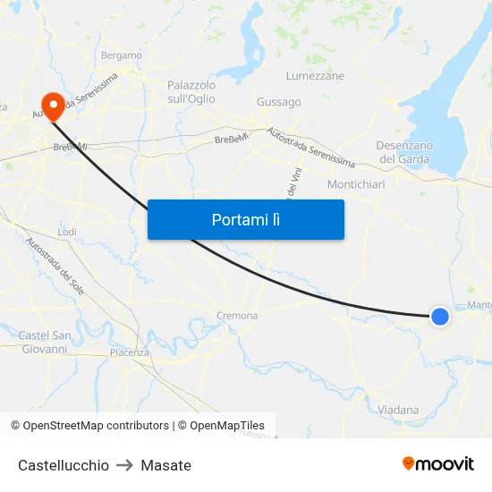 Castellucchio to Masate map