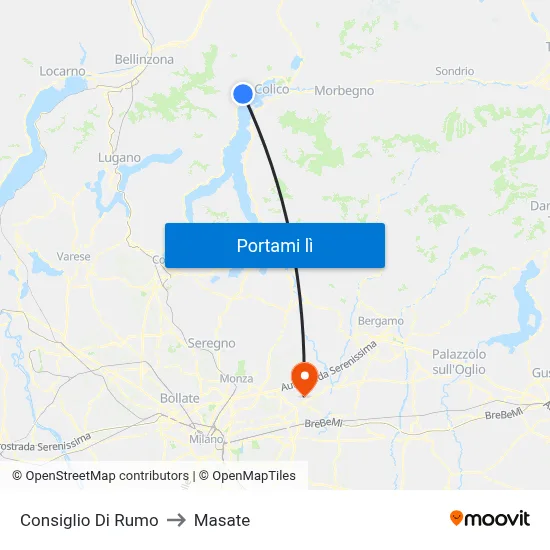 Consiglio Di Rumo to Masate map