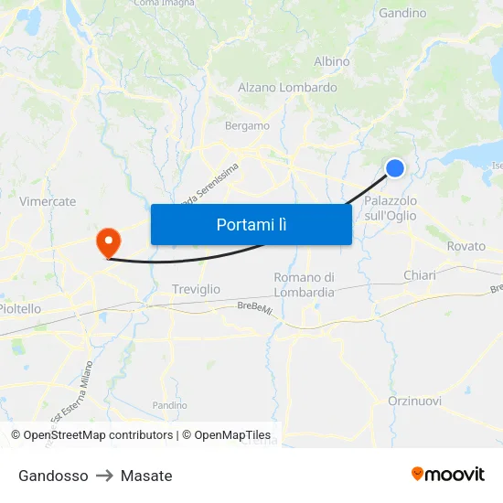 Gandosso to Masate map