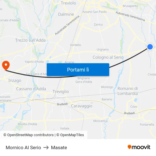 Mornico Al Serio to Masate map