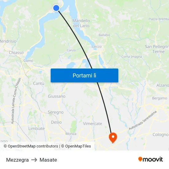 Mezzegra to Masate map