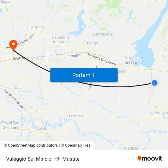 Valeggio Sul Mincio to Masate map