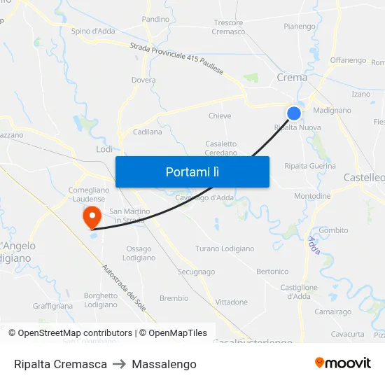Ripalta Cremasca to Massalengo map