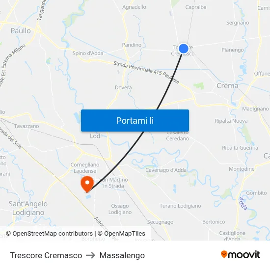 Trescore Cremasco to Massalengo map