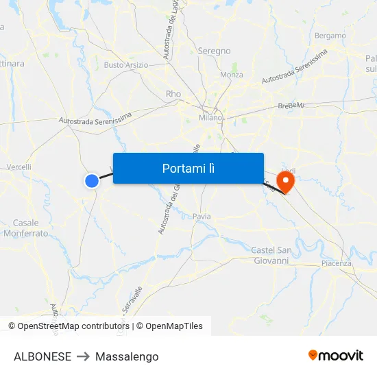 ALBONESE to Massalengo map