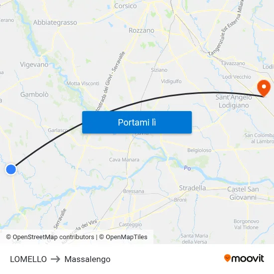LOMELLO to Massalengo map