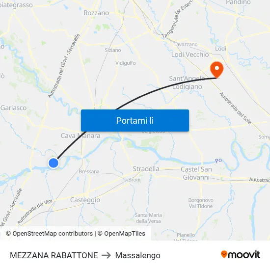 MEZZANA RABATTONE to Massalengo map
