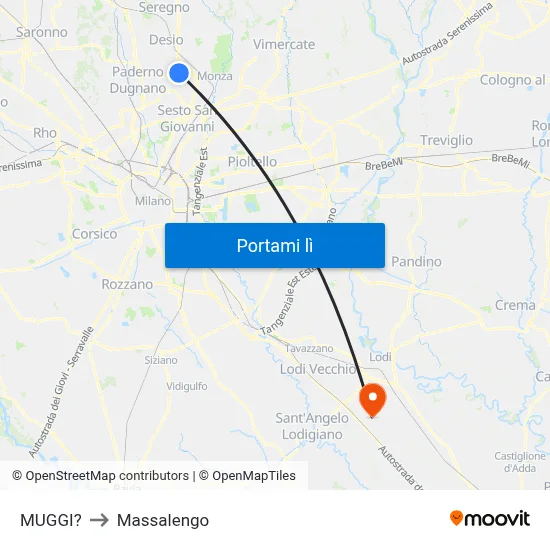 MUGGI? to Massalengo map