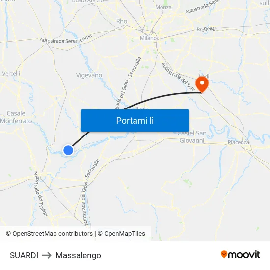 SUARDI to Massalengo map