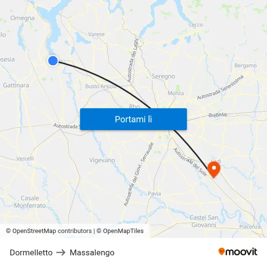 Dormelletto to Massalengo map