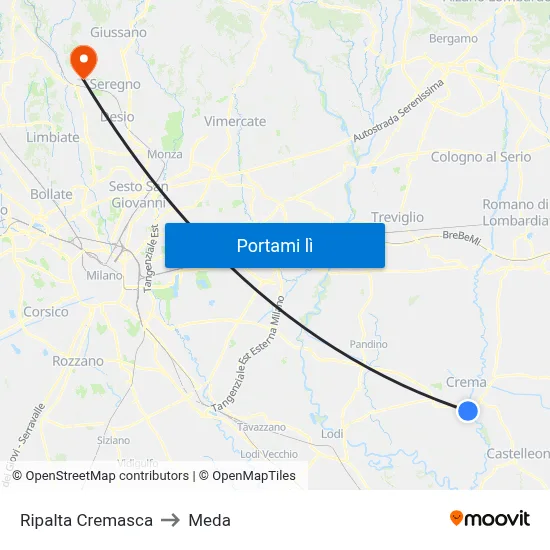 Ripalta Cremasca to Meda map