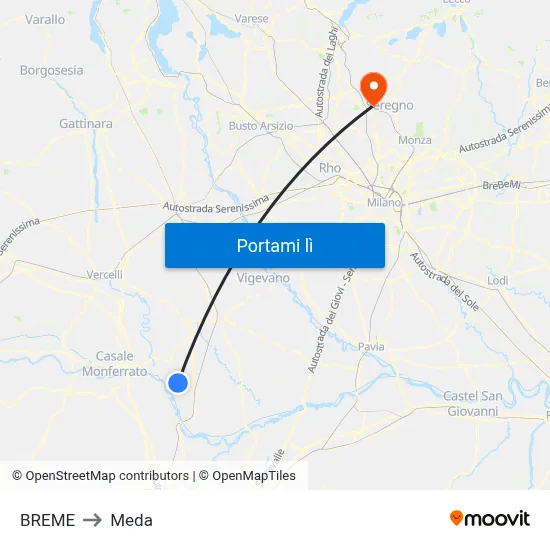 BREME to Meda map