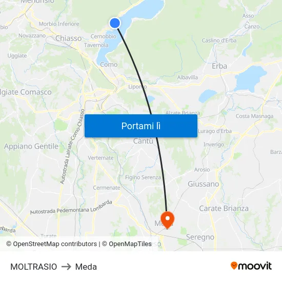 MOLTRASIO to Meda map