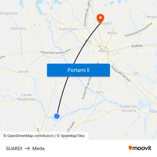 SUARDI to Meda map