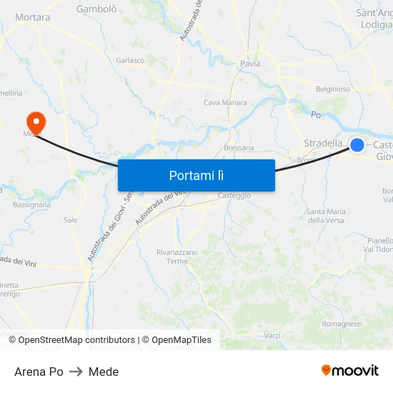 Arena Po to Mede map