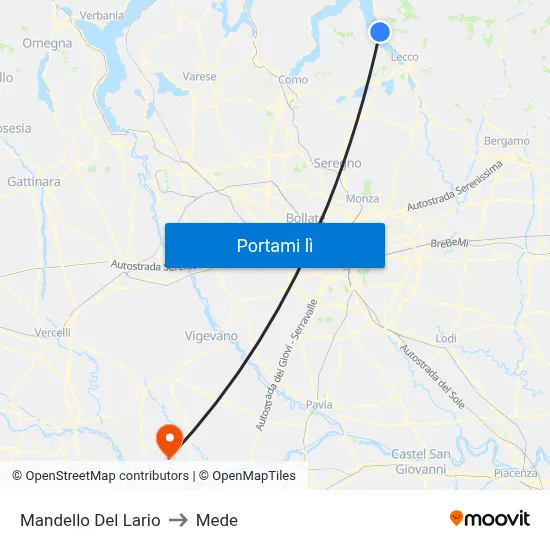 Mandello Del Lario to Mede map