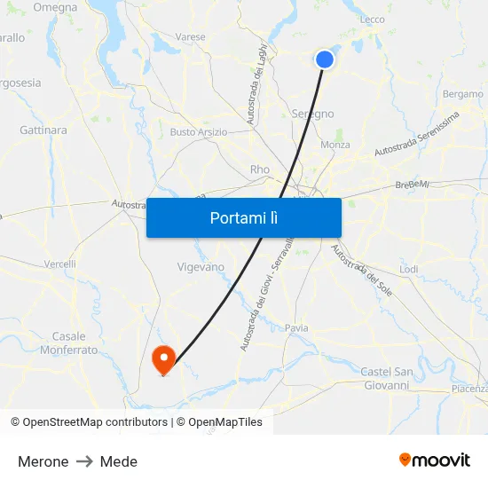 Merone to Mede map