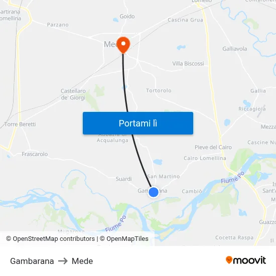 Gambarana to Mede map