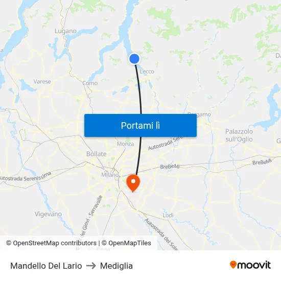 Mandello Del Lario to Mediglia map